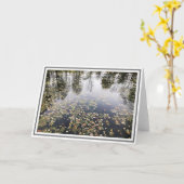 Foto-Teich mit Blätter und Baumreflektionen Karte (Gelbe Blume)