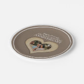 Foto-Teller zum Hochzeitstag Holz Pappteller (Schrägansicht)