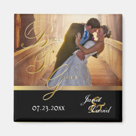 Foto Template - Bride & Groom Wedding Keepake Magnet