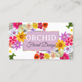 Foto Template Elegante Wildblumen Gold Lavendel Visitenkarte (Vorderseite)