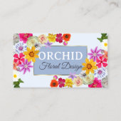 Foto Template Elegante Wildblumen Gold Light Blue Visitenkarte (Vorderseite)
