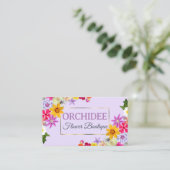 Foto Template Elegante Wildblumen Gold Lilac Chic Visitenkarte (Stehend Vorderseite)