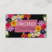 Foto Template Elegante Wildblumen Gold Schwarz Nie Visitenkarte (Vorderseite)