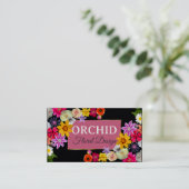 Foto Template Elegante Wildblumen Gold Schwarz Nie Visitenkarte (Stehend Vorderseite)