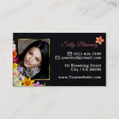 Foto Template Elegante Wildblumen Gold Schwarz Nie Visitenkarte (Rückseite)