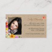 Foto Template Elegante Wildblumen Kraftpapier Visitenkarte (Rückseite)