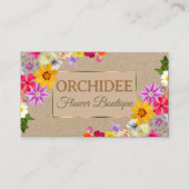 Foto Template Elegante Wildblumen Kraftpapier Visitenkarte (Vorderseite)