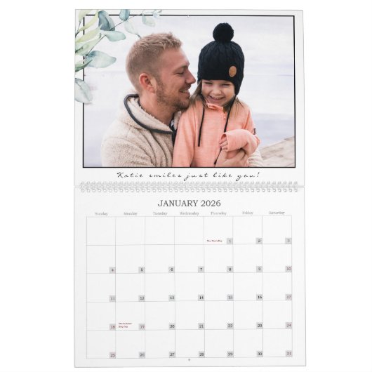 Foto Template Greenery Vater ID931 Kalender (Jan 2026)