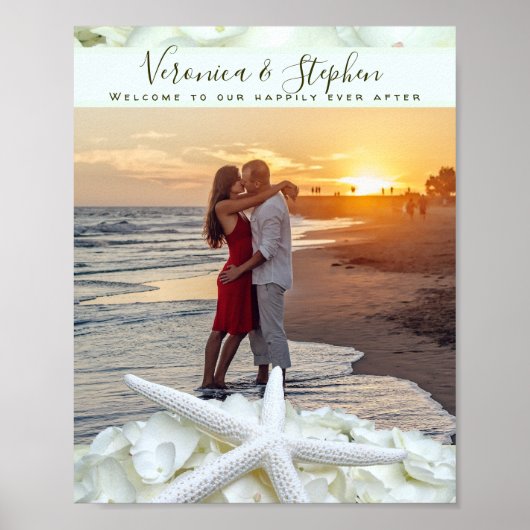 Foto Template Starfish Hochzeitplakat Poster (Vorne)
