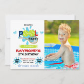 Foto Tennis Pool Party Geburtstag Einladung (Vorderseite)