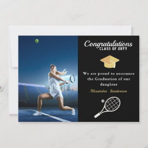 Foto Tennisspieler Black Gold White Abschluss Ankündigung