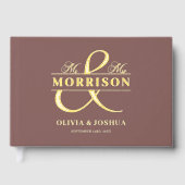 Foto Terracotta Elegant Wedding Gold Gästebuch (Vorderseite)