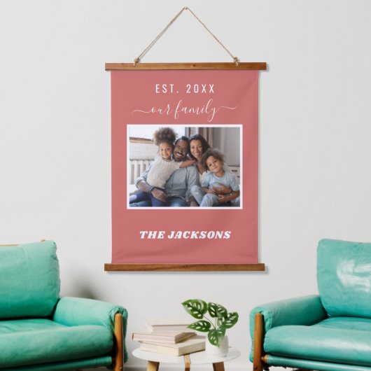 Foto Terracotta-Erdnamenskript Wandteppich Mit Holzrahmen (Wohnzimmer)