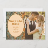 Foto Terracotta Florenz Jugendstil Hochzeit Save The Date (Vorderseite)