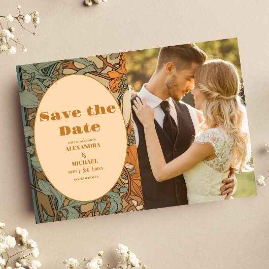 Foto Terracotta Florenz Jugendstil Hochzeit Save The Date