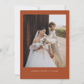 Foto Terracotta Hochzeit im Herbst Einladung (Rückseite)