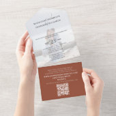 Foto Terracotta QR Code Einfache UAWG All In One Einladung (Abreißen)