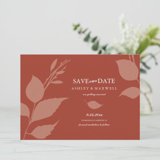 Foto Terracotta Save The Date (Stehend Vorderseite)