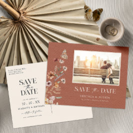 Foto Terracotta Save the Date Postkarte