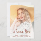 Foto Terracotta Script Grad Dankeschön Karte (Vorderseite)