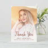 Foto Terracotta Script Grad Dankeschön Karte (Stehend Vorderseite)