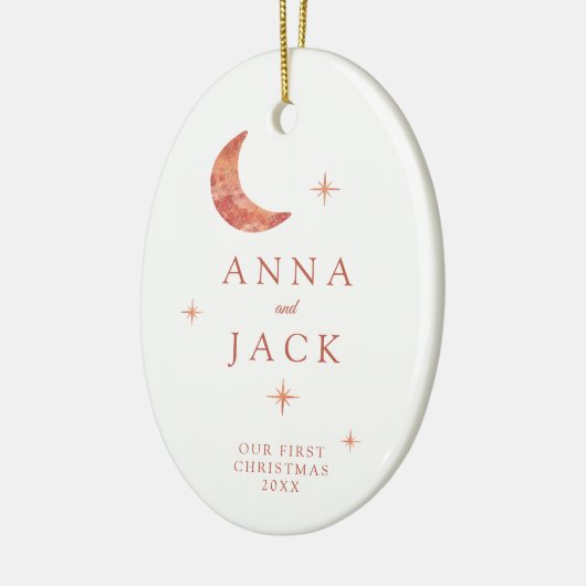 Foto Terracotta Wasserfarbe Mond Keramik Ornament (Links)