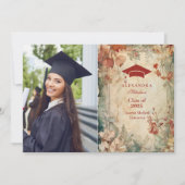 Foto Terracotta Wildblume Graduation Party Ankündigung (Vorderseite)