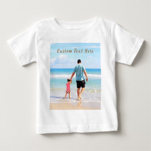 Foto Text Baby T - Shirt Design Ihre Fotos (Vorderseite)