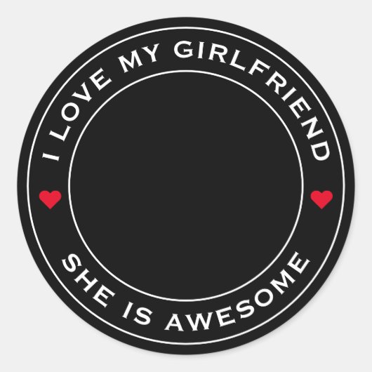 Foto Text Herz I Liebe Meine Phantastische Freundi Runder Aufkleber (Vorderseite)