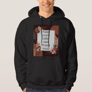 Foto Text Logo Floral Boho Hoodie