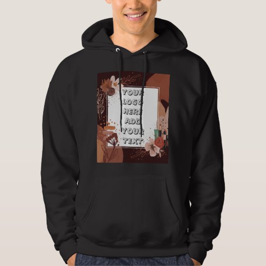 Foto Text Logo Floral Boho Hoodie (Vorderseite)