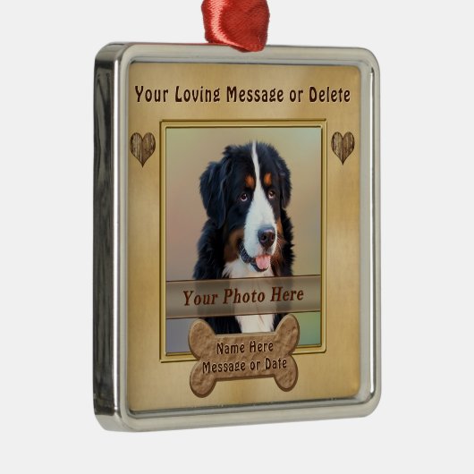 FOTO, TEXT oder Löschen personalisierter Hundeschm Ornament Aus Metall (Rechts)