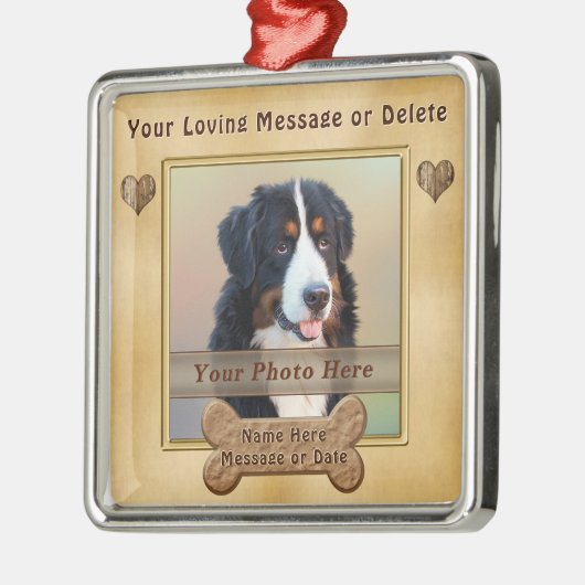 FOTO, TEXT oder Löschen personalisierter Hundeschm Ornament Aus Metall (Links)
