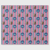 Foto Text Red Blue White 4. Juli Diamond Geschenkpapier (Flach)