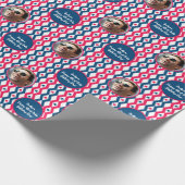 Foto Text Red Blue White 4. Juli Diamond Geschenkpapier (Ecke)