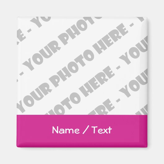 Foto & Text Square Magnet - Erstellen Sie Ihre eig (Vorne)