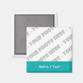 Foto & Text Square Magnet - Erstellen Sie Ihre eig (Vorderseite/Rückseite)