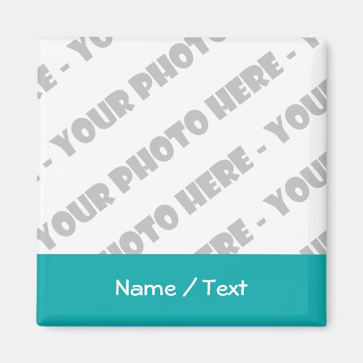 Foto & Text Square Magnet - Erstellen Sie Ihre eig (Vorne)