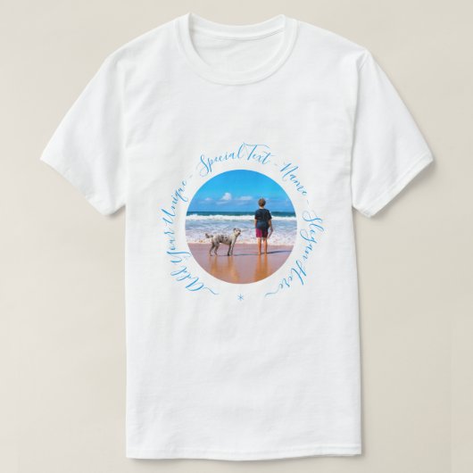 Foto Text T - Shirt mit benutzerdefiniertem Text (Design vorne)
