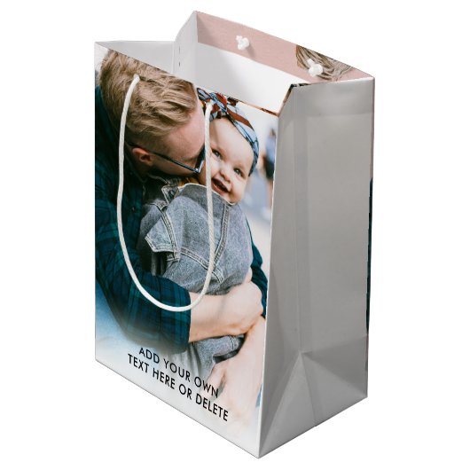 Foto Text Weihnachten Mittlere Geschenktüte (Rückseite Schrägansicht)