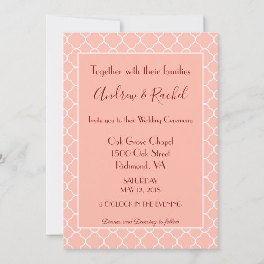 Foto Themed Wedding Einladung (Rückseite)