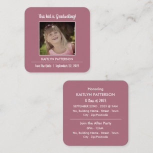 Foto "This Kid", Graduiertenparty-Ticket Quadratische Visitenkarte