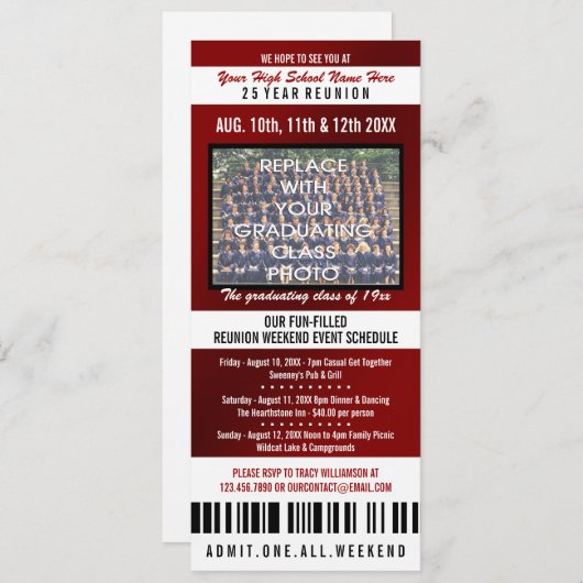 Foto Ticket Class Wiedersehen - Einladung (Vorne/Hinten)