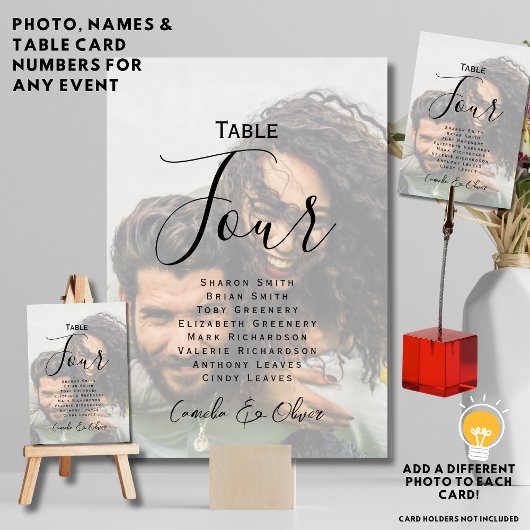 ⭐ FOTO TISCHNUMMER CARD - NAMES Overlay Opaque