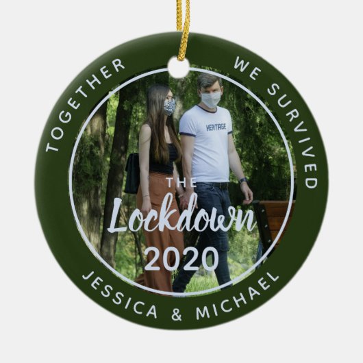 Foto Together Survived Lockdown 2020 Quarantine Keramik Ornament (Vorne)
