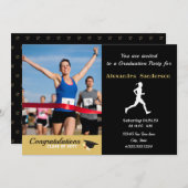 Foto Track Läufer gratulieren Graduierte Party Einladung (Vorne/Hinten)