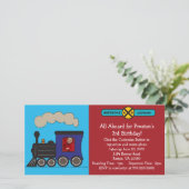 Foto Train Birthday Einladung (Stehend Vorderseite)