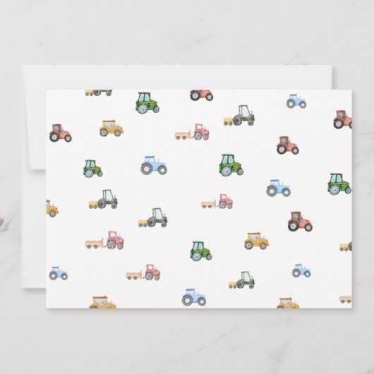 Foto Traktor 2. Geburtstag Einladung (Rückseite)