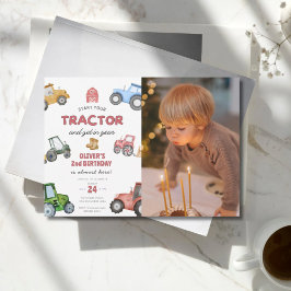 Foto Traktor 2. Geburtstag Einladung