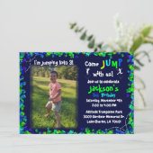 Foto Trampolin Geburtstagsparty Einladung (Stehend Vorderseite)